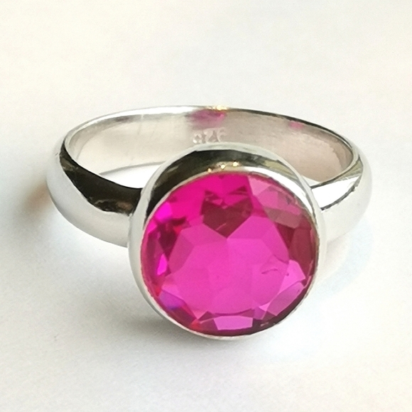 Sterling silver Brilliant Rubellite ring size 6 🆕 - Picture 4 of 5